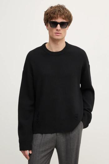 Vlnený sveter ZADIG&VOLTAIRE pánsky, čierna farba, teplý, KMSW00711