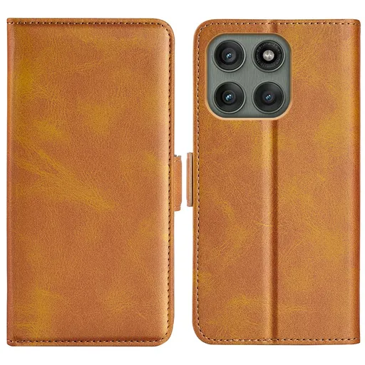 SIDE Peňaženkové puzdro pre Motorola Edge 60 Pro svetlohnedé