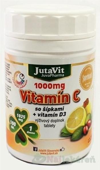 JutaVit Vitamín C 1000 mg so šípkami + vitamín D3, 100 ks