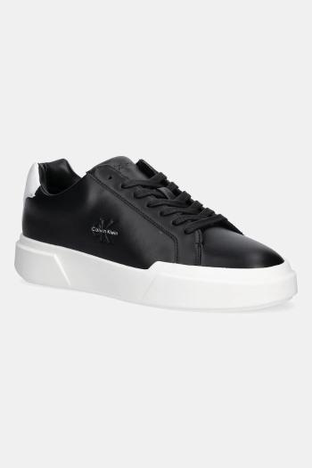 Kožené tenisky Calvin Klein CHUNKY CUPSOLE LACEUP LTH čierna farba, YM0YM01344