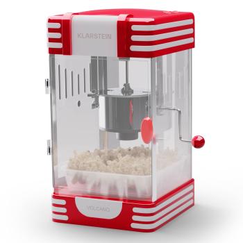 Klarstein Aparat de făcut popcorn Volcano 300 W oală din oțel inoxidabil 60 g/4 min Design retro