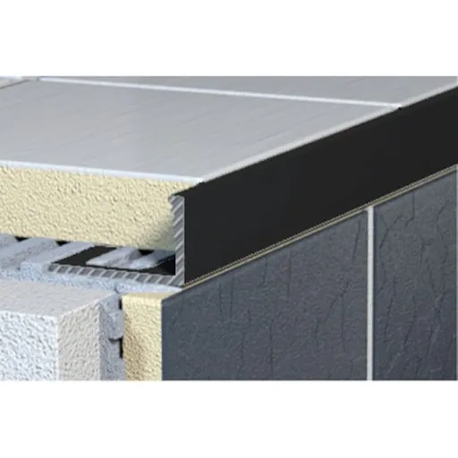 Lišta ukončovací "L" Havos čierna mat, hliník komaxit, dĺžka 250 cm, výška hrany 8 mm, ALKMC8250