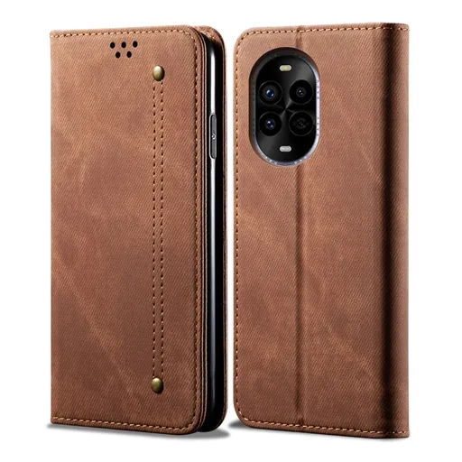 DENIM Peňaženkový kryt pre Huawei Nova 13 Pro hnedý