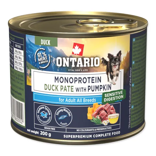 Konzerva Ontario Adult monoprotein kačacie paté s tekvicou 200g