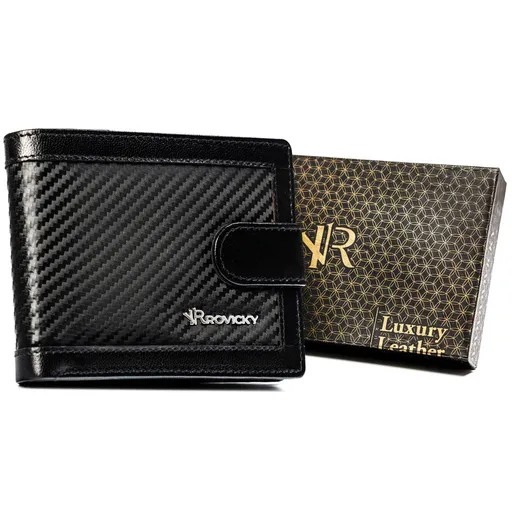 Elegantná pánska peňaženka z prírodnej kože so zapínaním - Rovicky