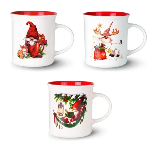 VERONI - Hrnček vánočný 330ml Gnomo rôzne motívy