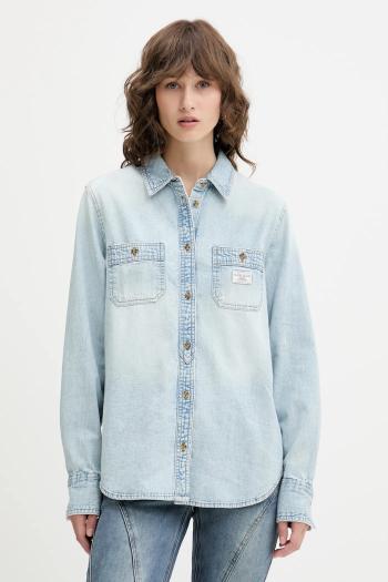 Rifľová košeľa Guess Jeans regular, s klasickým golierom, W5RH37 D5M83