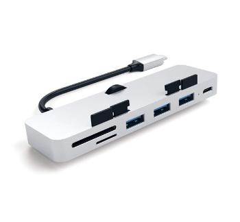 Satechi USB-C Aluminum iMac Hub, 3x USB-A 3.0 és kártyaolvasó, ezüst