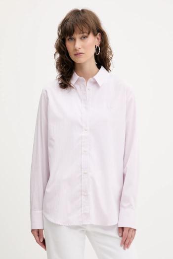 Bavlnená košeľa Guess Jeans ružová farba, regular, s klasickým golierom, W5GH68 WH7Q1