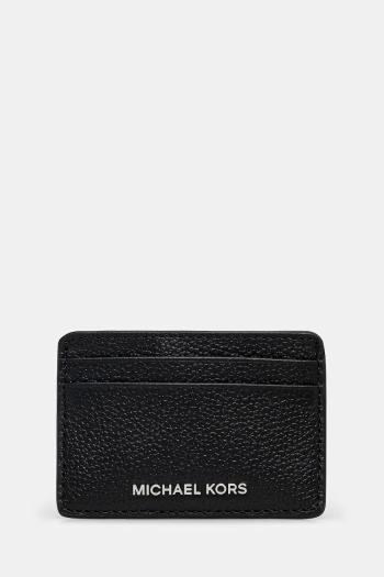 Kožené puzdro na karty MICHAEL Michael Kors čierna farba