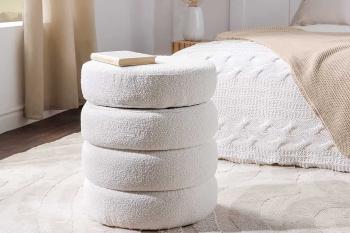 LuxD Dizajnová taburetka Faustino 49 cm biela