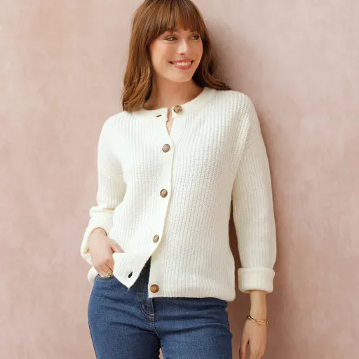 Sveter na zapínanie z hladkého úpletu