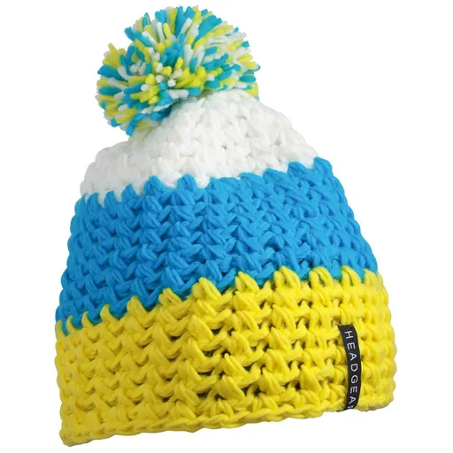 Myrtle Beach (Daiber) Háčkovaná zimná čiapka MB7940 - Žltá / pacific / biela | uni