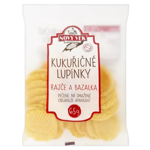 NOVÝ VEK Kukuričné ​​lupienky paradajka a bazalka 65 g
