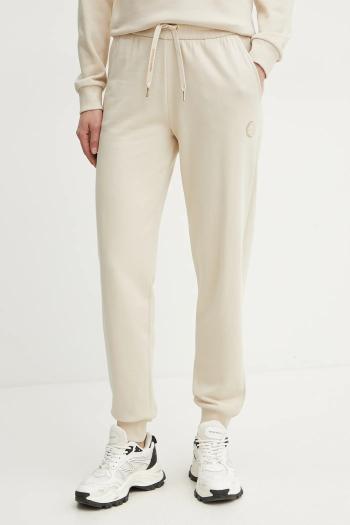Bavlnené tepláky Armani Exchange dámske, béžová farba, s potlačou, XW000319 AF12217