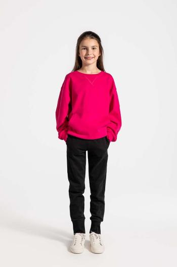 Detské bavlnené tepláky Coccodrillo čierna farba, jednofarebné, EVERYDAY GIRL