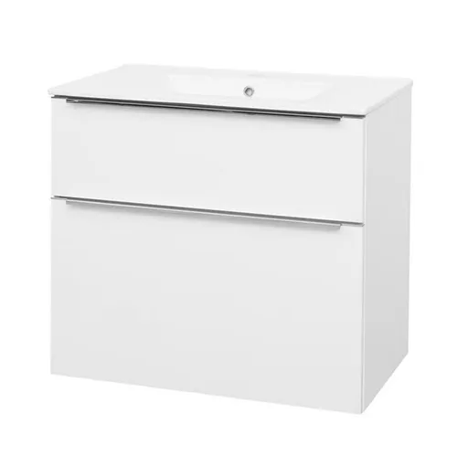 Mereo Mailo, kúpeľňová skrinka s keramickým umývadlom 81 cm, biela, chróm madlo CN511