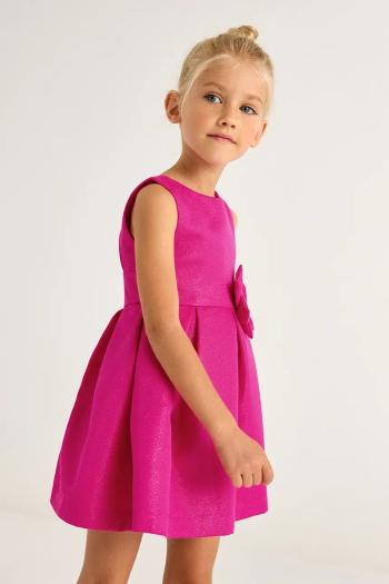 Dievčenské šaty Mayoral ružová farba, mini, áčkový strih, 3919