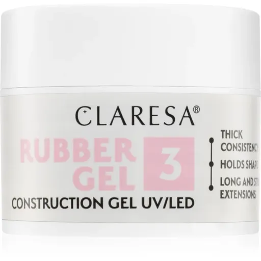 Claresa Rubber Gel Construction Gel UV/LED gélový lak pre predĺženie nechtov odtieň 03 12 g