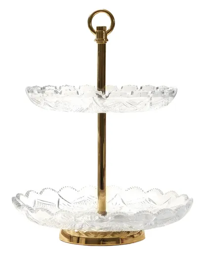 MAKRO - Etažérka 2-poschodová sklenená