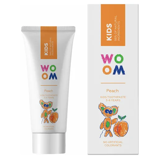 WOOM Kids Detská zubná pasta 3-8 rokov Broskyňa 50 ml