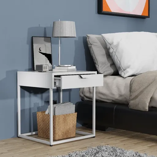 VCM Noční stolek „Flokas S“, bílý