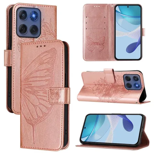 ART BUTTERFLY Peňaženkový obal pre Motorola Edge 60 / Edge 60 Fusion ružový