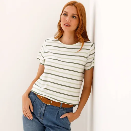 Prúžkované tričko s okrúhlym výstrihom