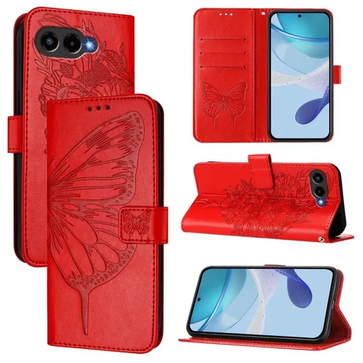 ART BUTTERFLY Peňaženkový obal pre T Phone 3 červený