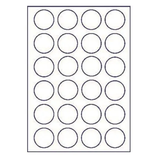 Samolepiace etikety 45 mm, 24 etikiet, A4, 100 listov, okrúhle
