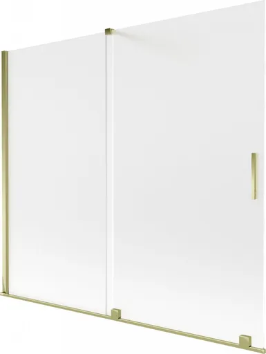 MEXEN/S - Velar dvojkrídlová posuvná vaňová zástena 180 x 150, dekor, zlatá 896-180-000-31-50