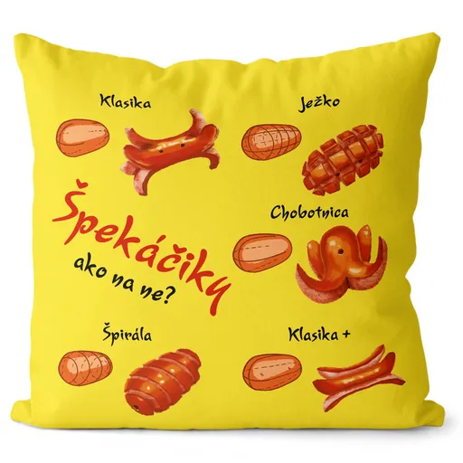 Vankúš Špekáčiky (Velikost polštáře: 55 x 55 cm)