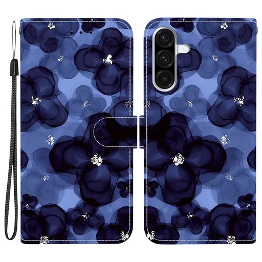 ART Peňaženkový obal pre Samsung Galaxy A56 INK BLUE FLOWER