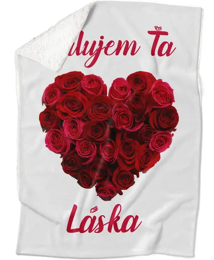 Deka Srdce z ruží (Podšitie baránkom: ÁNO)