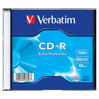 Verbatim CD-R, 43347, DataLife, 1-pack, 700MB, Extra Protection, 52x, 80min., slim box, pre archiváciu dať