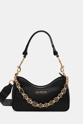 Kožená kabelka Love Moschino čierna farba, JC4070PP1NL1300A
