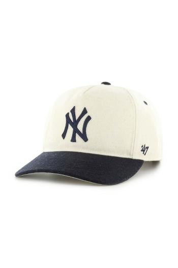 Šiltovka 47 brand MLB New York Yankees béžová farba, s nášivkou, B-CHSHT17WIP-NT