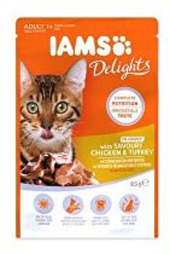 Iams Cat Kuracie a morčacie mäso v omáčke 85g + Množstevná zľava