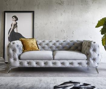 Pohovka Corleone trojmiestna pohovka 225x97 cm sivý zamat