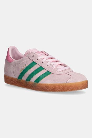Detské semišové tenisky adidas Originals GAZELLE ružová farba, JP7128