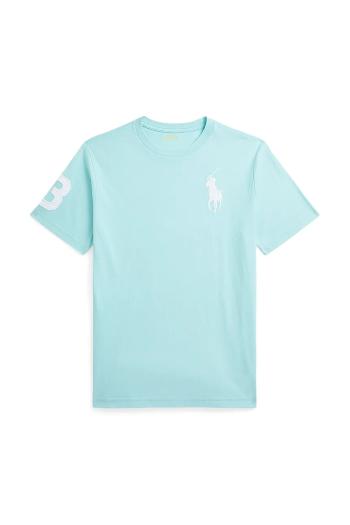 Detské bavlnené tričko Polo Ralph Lauren tyrkysová farba, jednofarebné, 323832907064