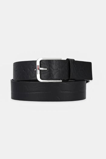 Kožený opasok Tommy Jeans čierna farba, AM0AM13413