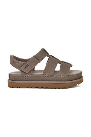 Sandále UGG Goldenstar Strap dámske, hnedá farba, na platforme, 1137890-SKP