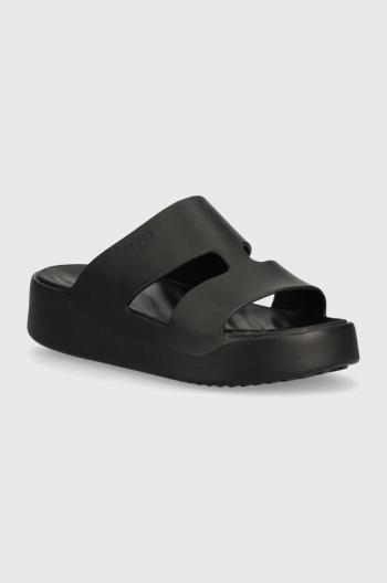 Šľapky Crocs Gataway Platform H - Strap dámske, čierna farba, na platforme, 209409