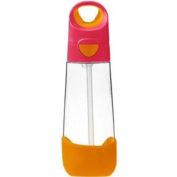 B.Box Fľaša na nápoj so slamkou 600 ml – ružová/oranžová (9353965002215)