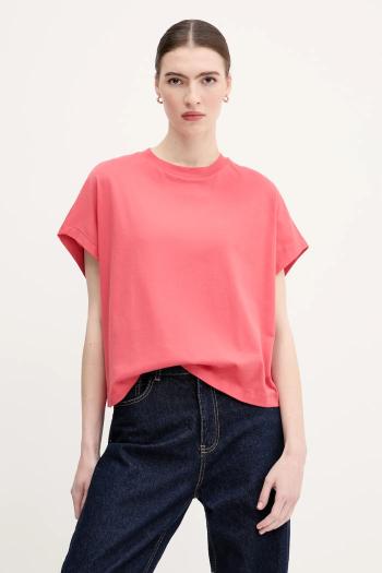 Bavlnené tričko United Colors of Benetton dámske, ružová farba, 3096D1071