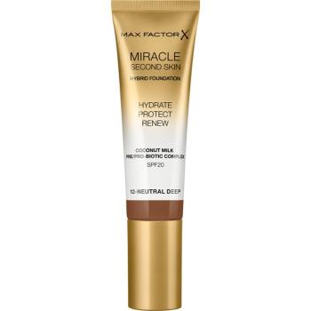 Max Factor Miracle Second Skin hydratačný krémový make-up SPF 20 odtieň 12 Neutral Deep 30 ml