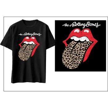 The Rolling Stones tričko Leopard Print Tongue Čierna XXL