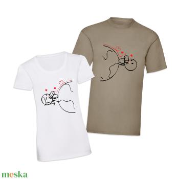 Páros mintás póló, pulóver I Love You figurák