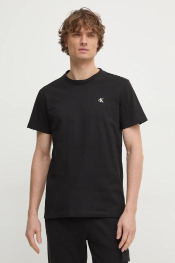 Bavlnené tričko Calvin Klein Jeans pánske, čierna farba, jednofarebné, J30J327402